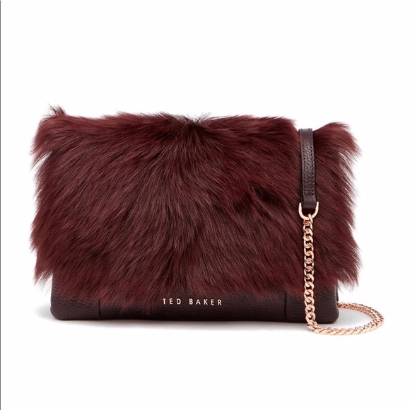 Ted Baker Handbags - Ted Baker FUZZI Shearling-trim cross body bag